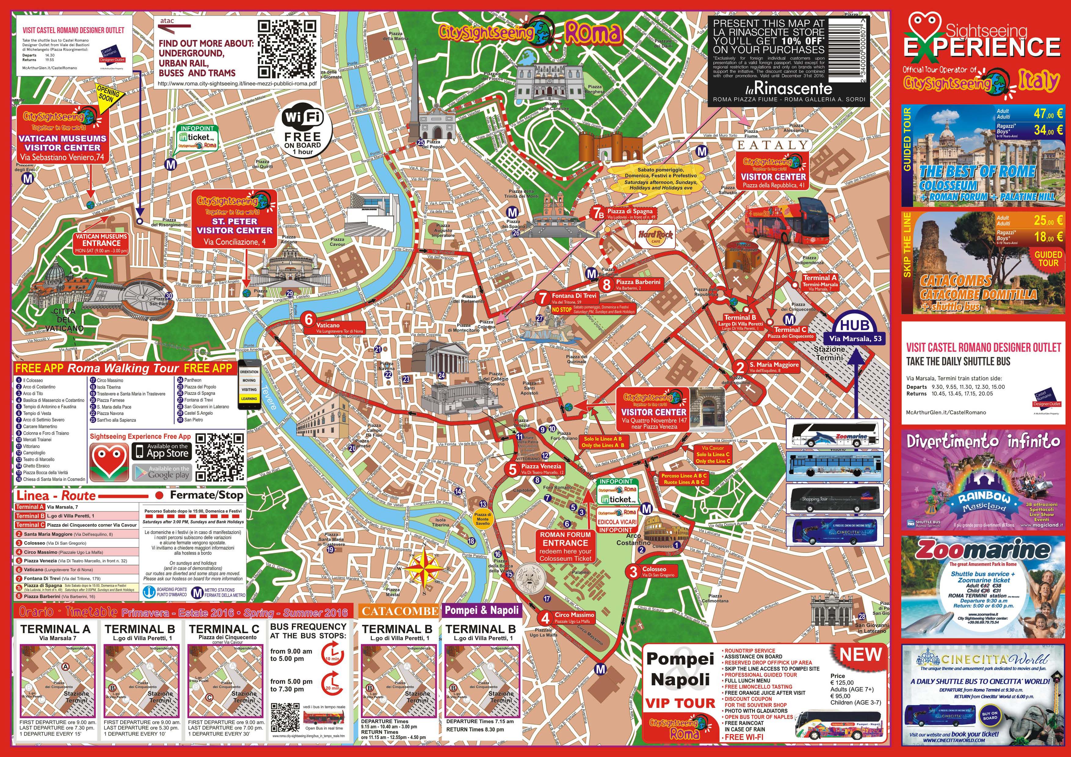 Rome Attractions Map PDF FREE Printable Tourist Map Rome, Waking