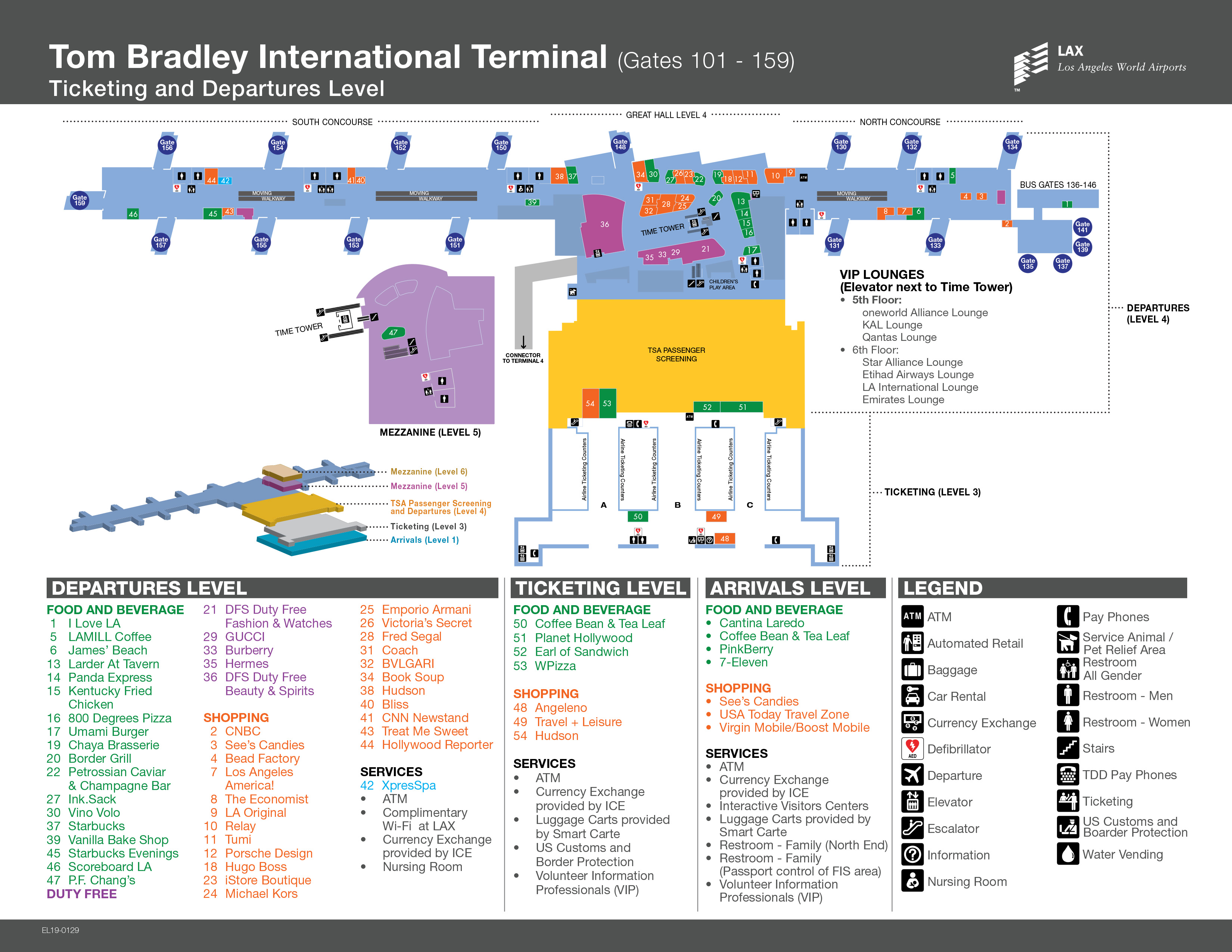 Los Angeles International Airport Map (LAX) Printable