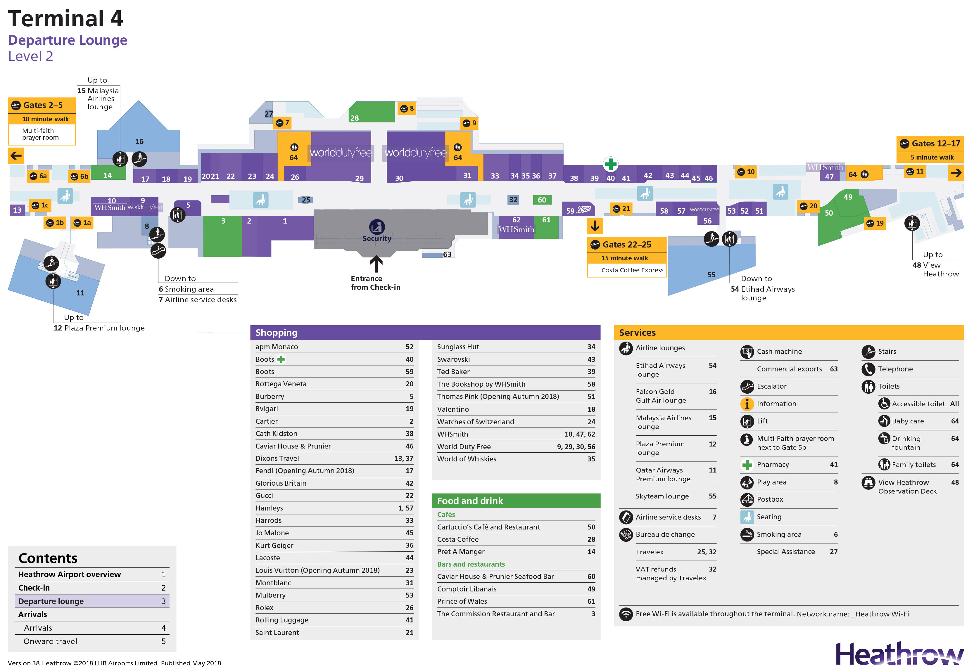 Heathrow Airport Map (LHR) Printable Terminal Maps, Shops, Food
