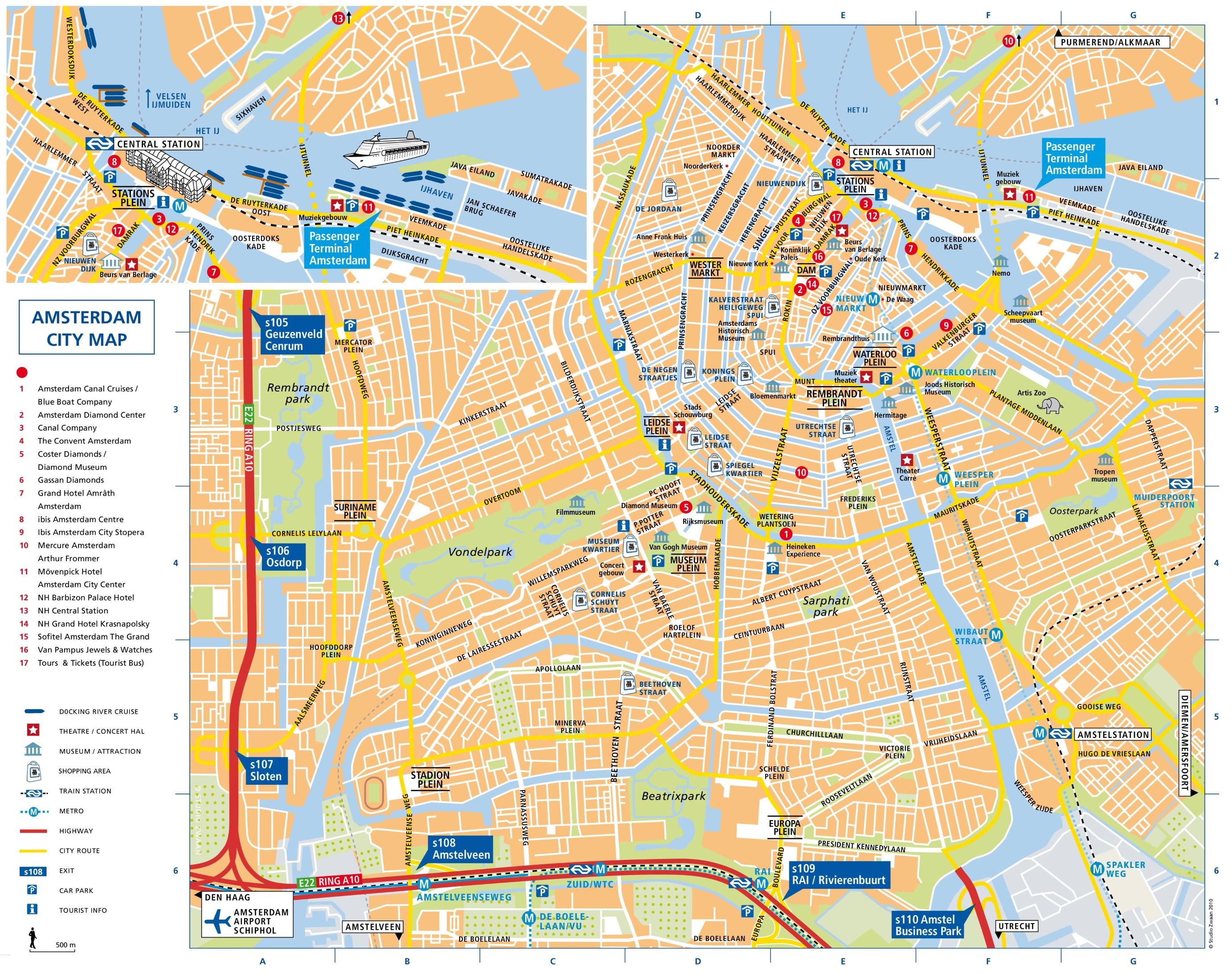 Amsterdam Attractions Map PDF FREE Printable Tourist Map Amsterdam