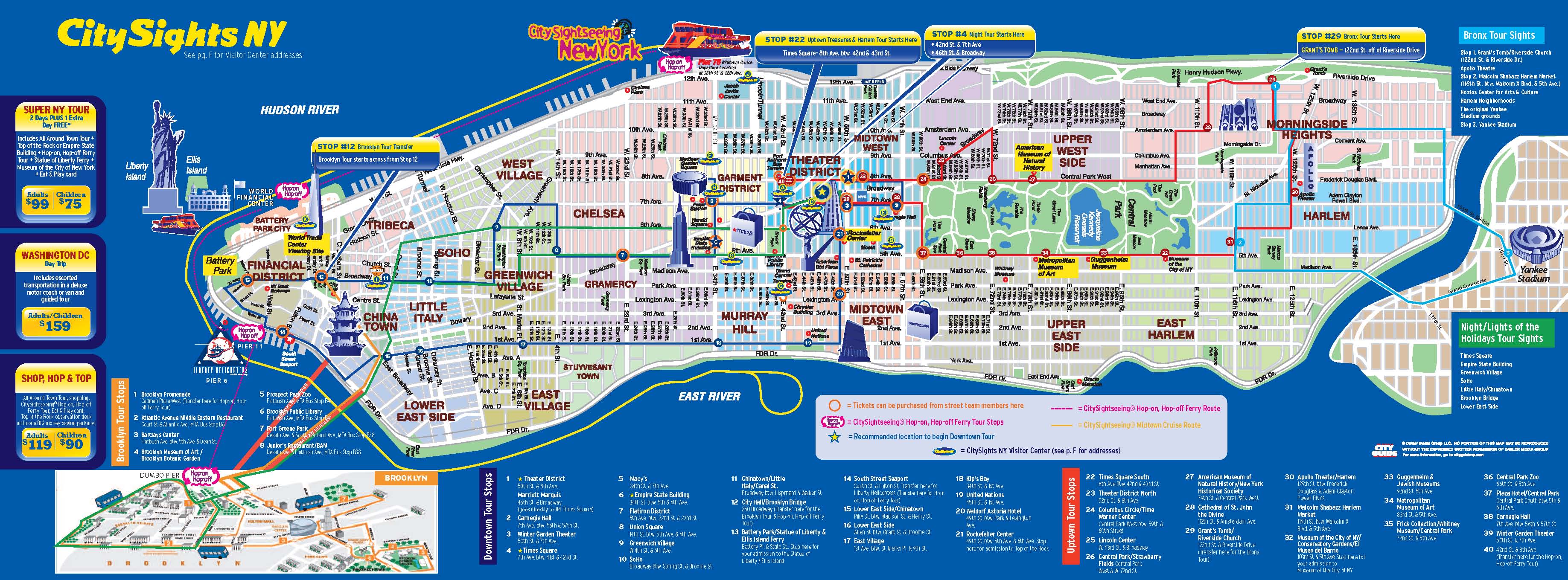 New York CitySights Bus Map