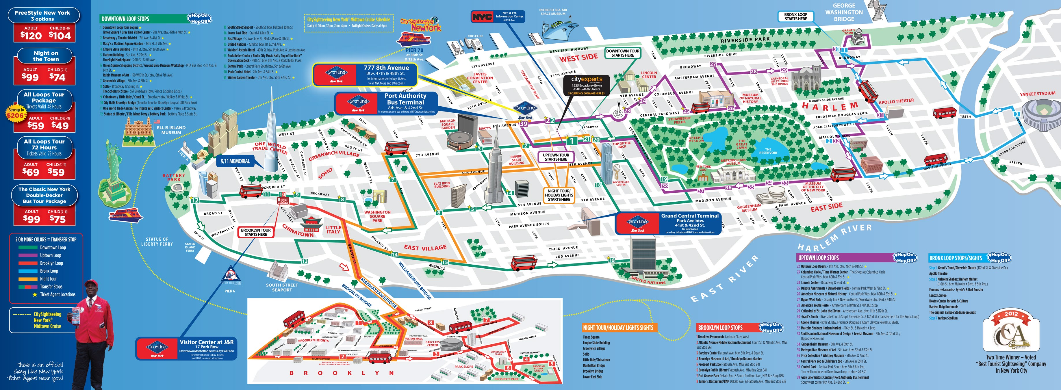 New York Gray Line Bus Map