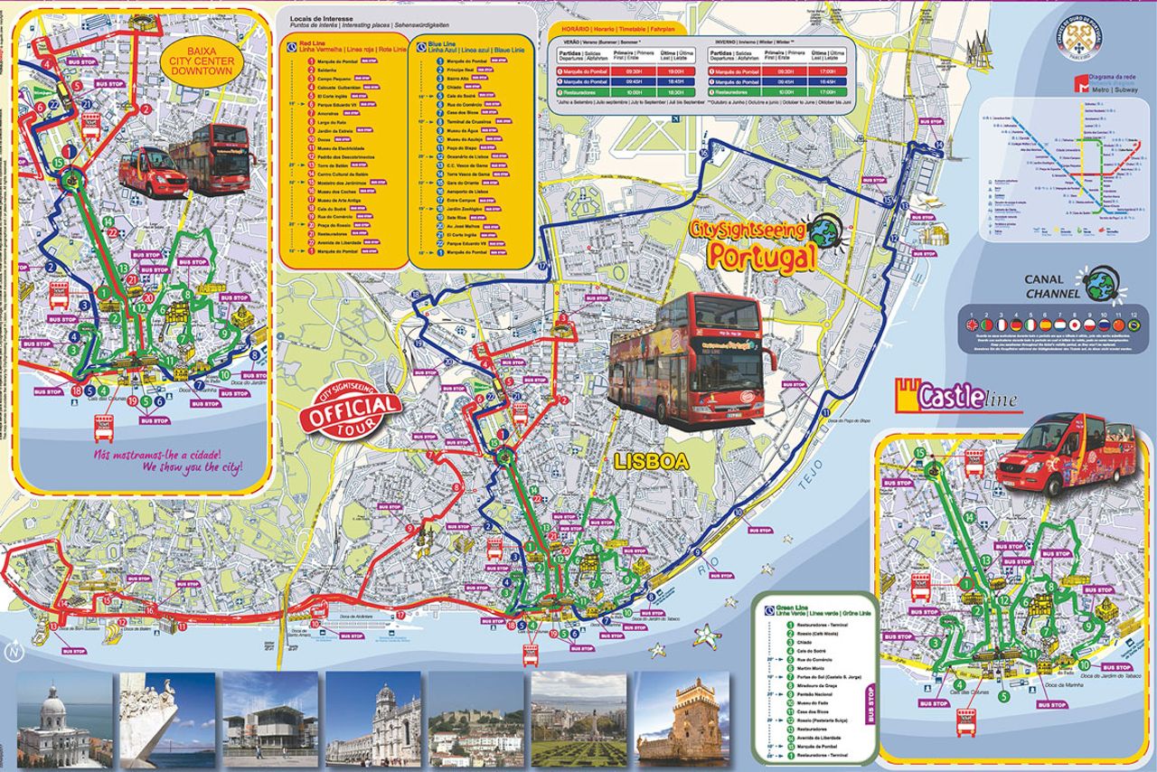 yellow bus tours lisbon map