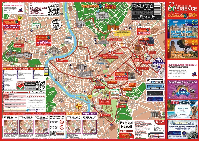 Rome Attractions Map Pdf Free Printable Tourist Map Rome Waking