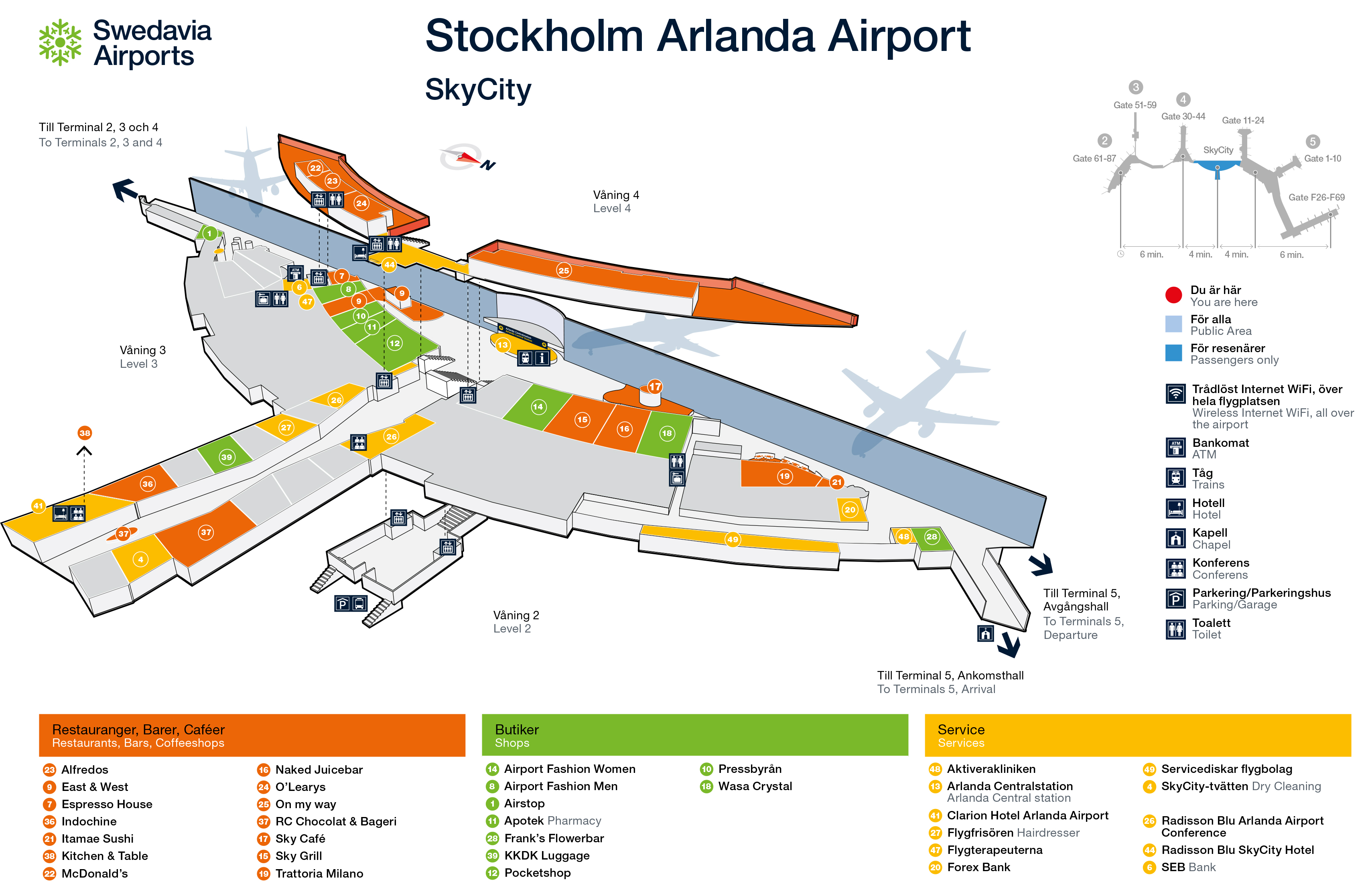 Stockholm Arlanda Airport Map  Arn