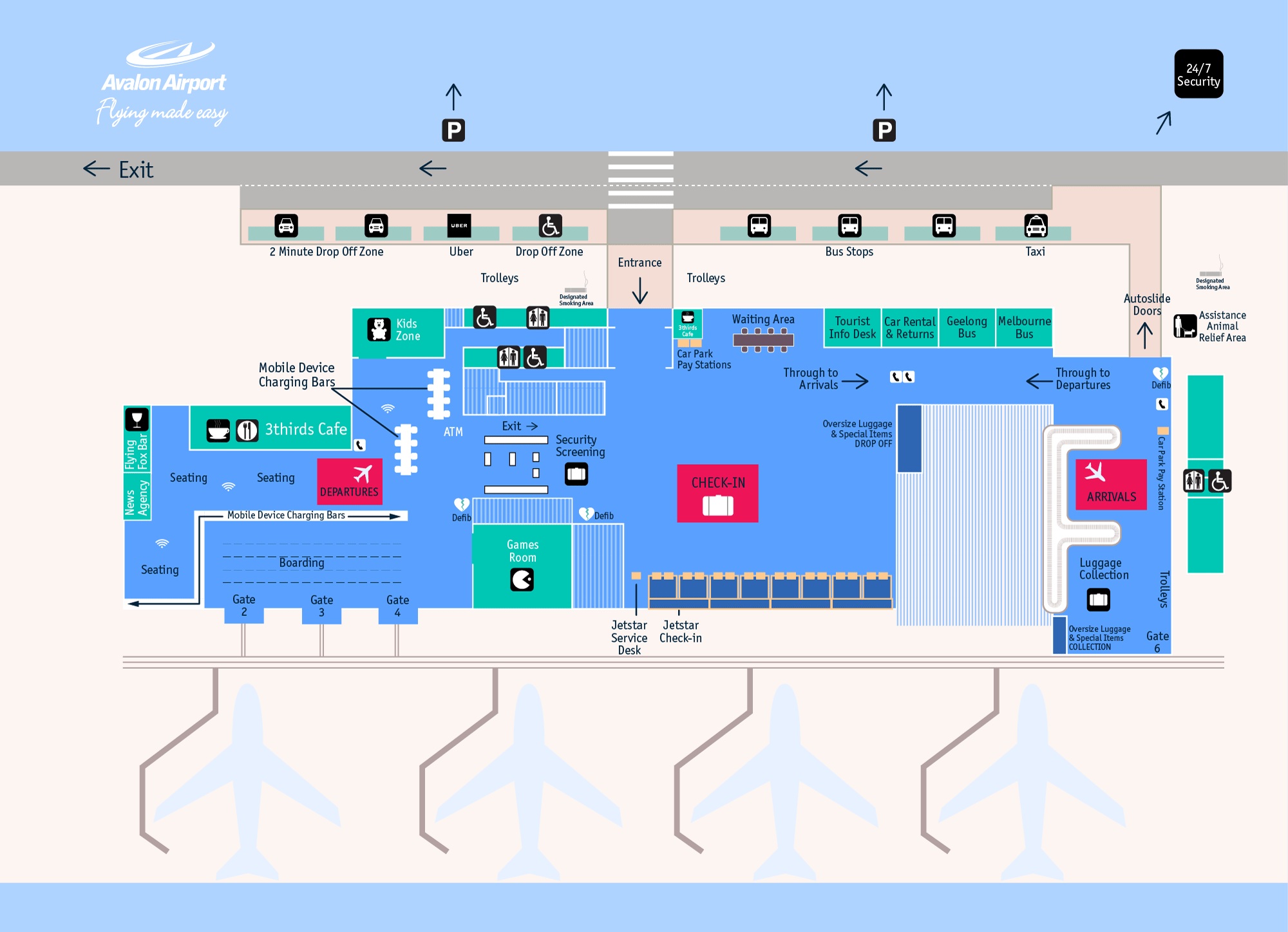 Avalon Airport Map (AVV) Printable Terminal Maps, Shops, Food, Restaurants Maps Tripindicator