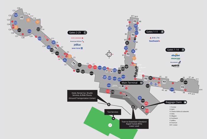 cle airport map