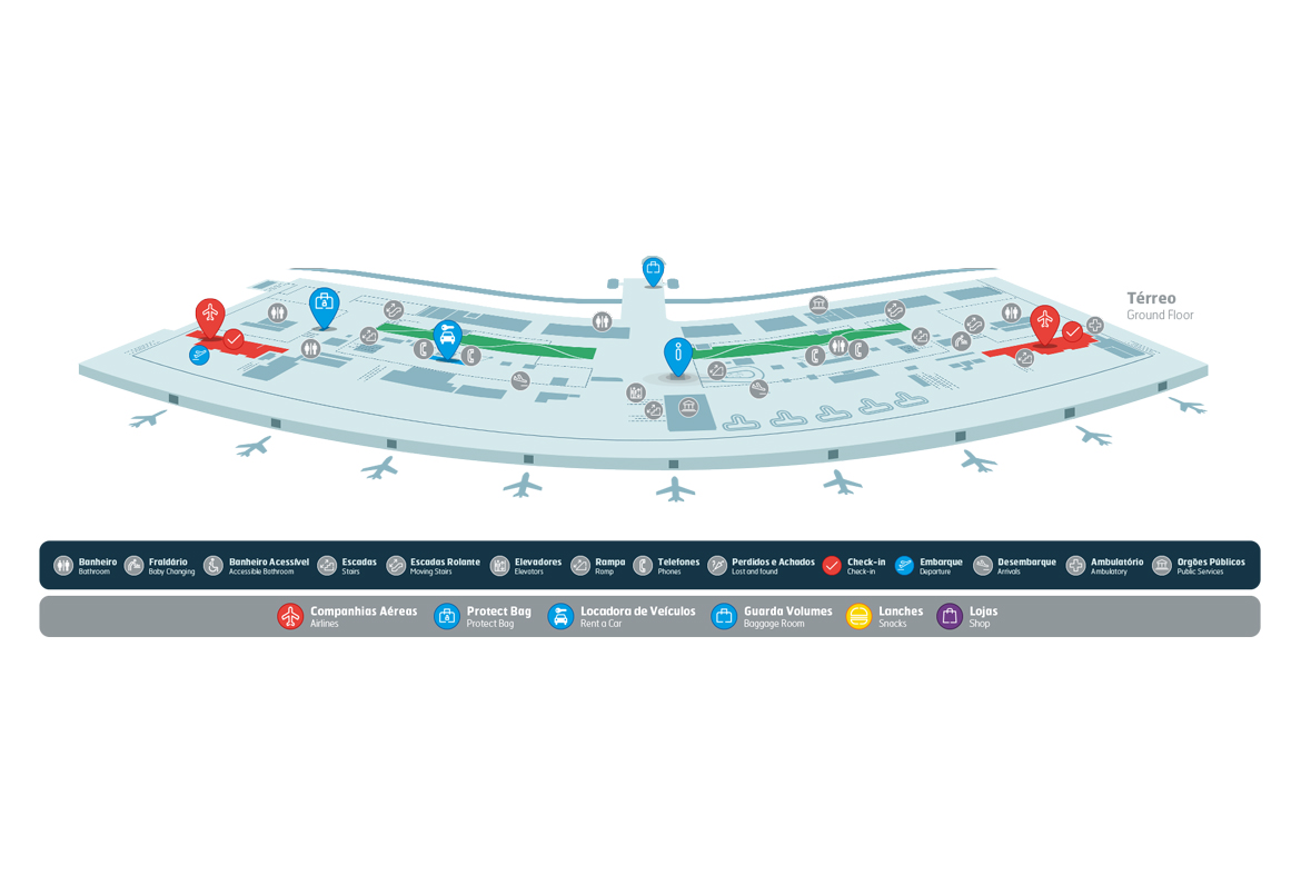 Tancredo Neves Airport Map (CNF) - Printable Terminal Maps, Shops, Food ...