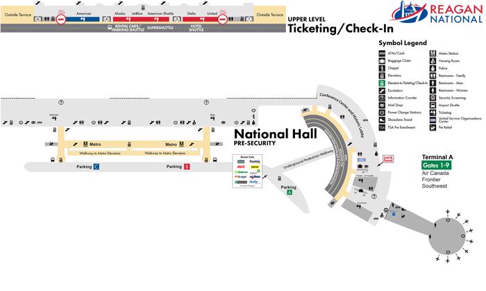 Ronald Reagan Washington Airportdca Terminal Maps Shops Restaurants