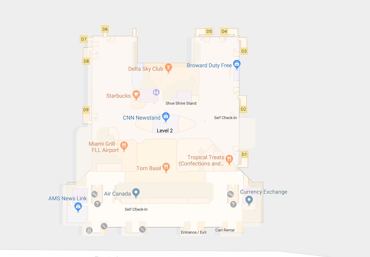 Fort Lauderdale Hollywood Airport Map (FLL) Printable Terminal Maps