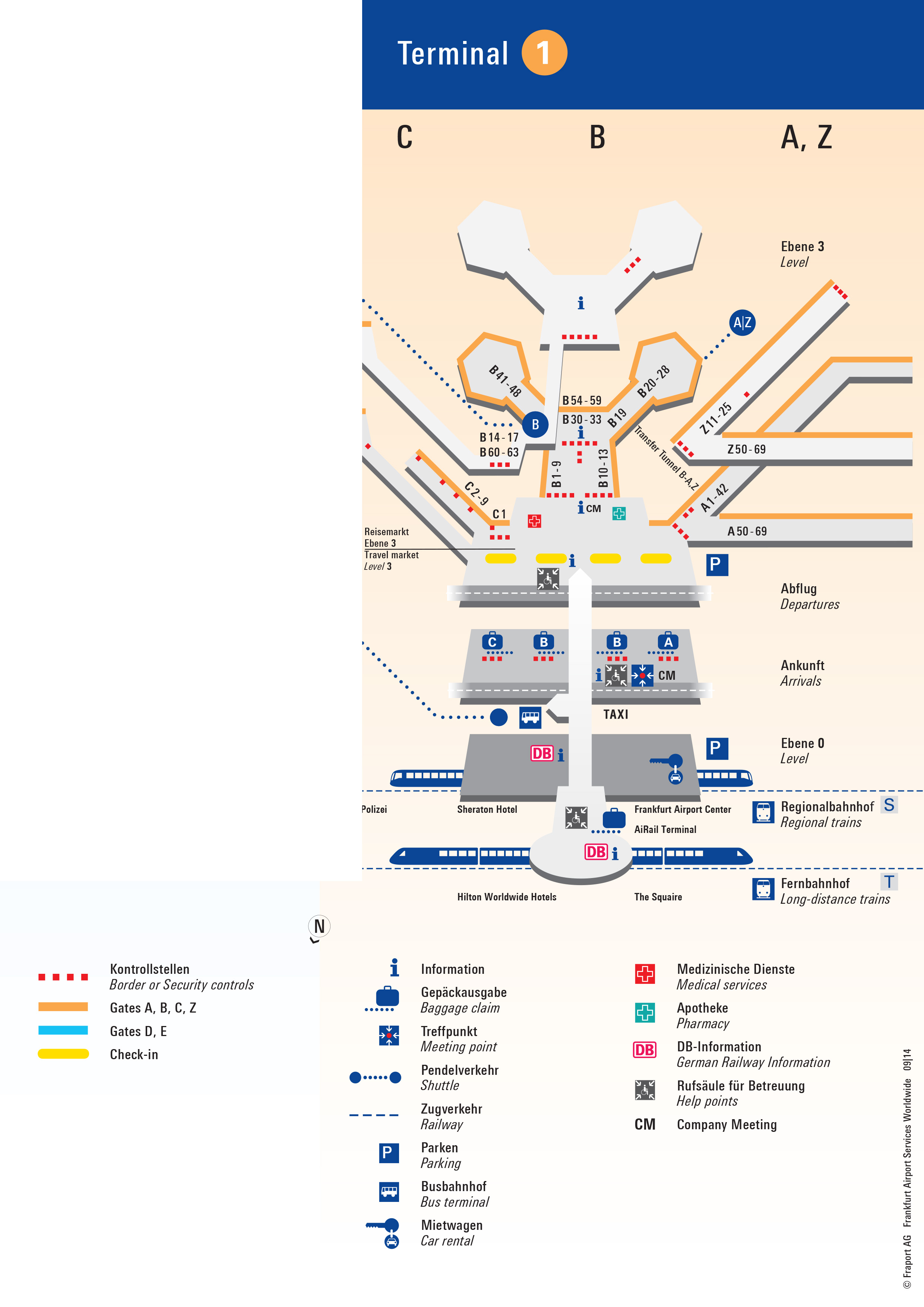 Frankfurt Airport Map Fra Printable Terminal Maps Shops Food