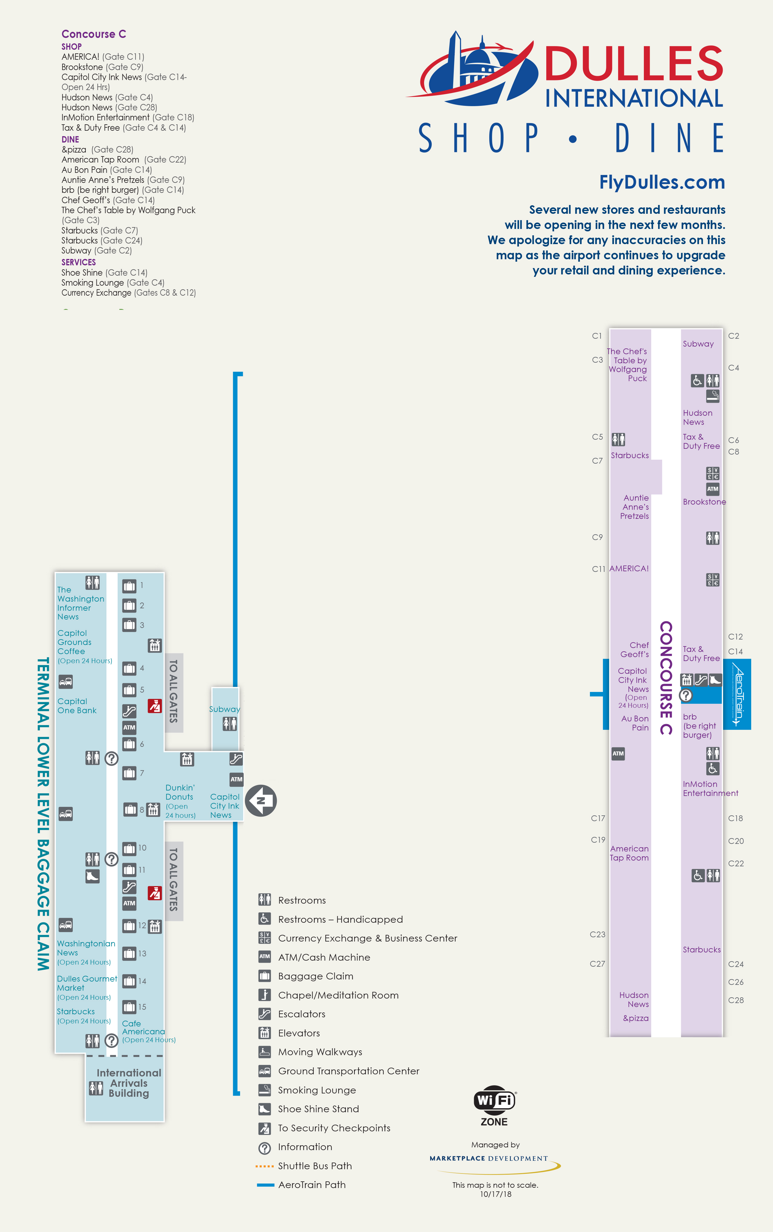 Dulles Airport Map (IAD) Printable Terminal Maps, Shops