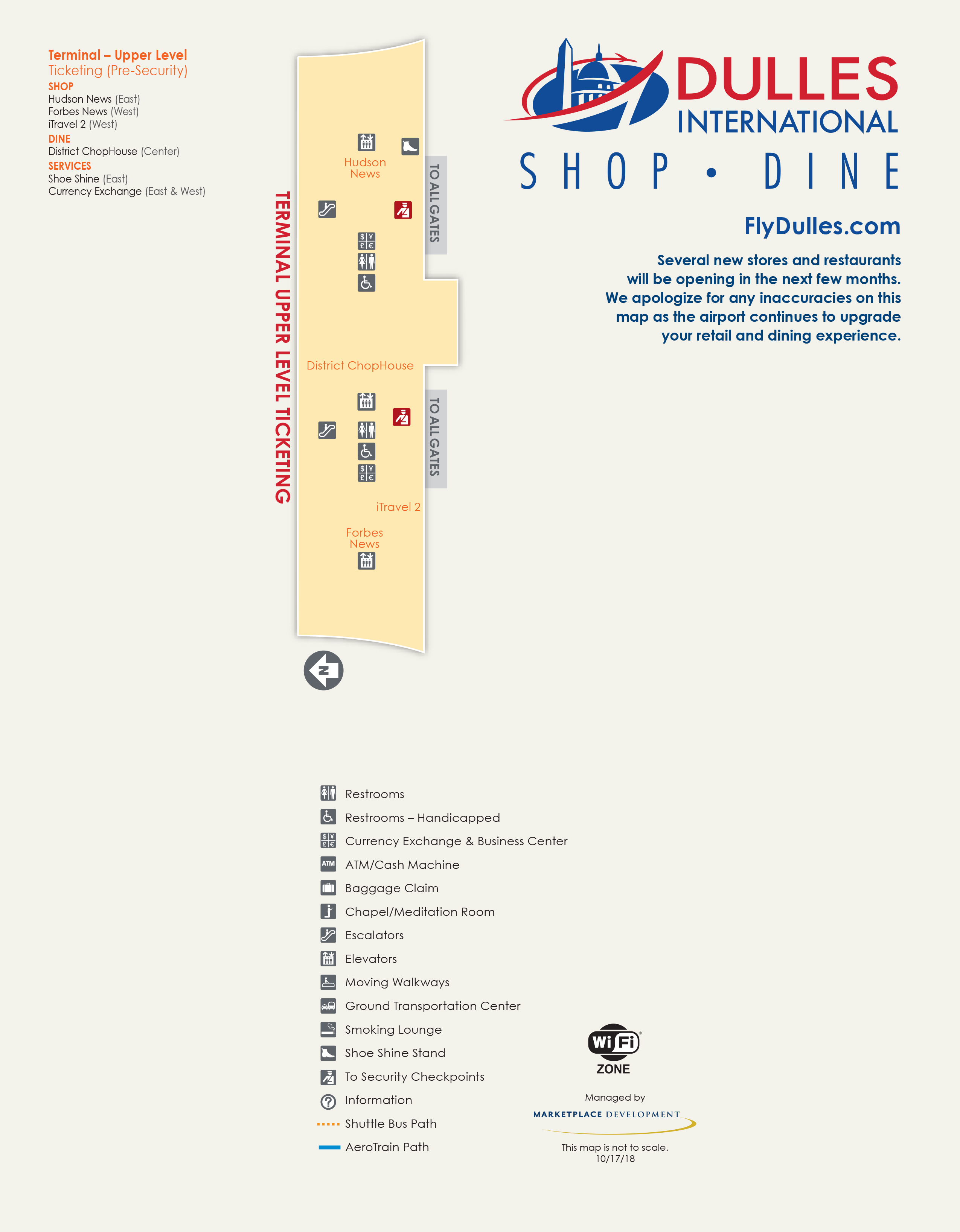 Dulles Airport Map (IAD) Printable Terminal Maps, Shops