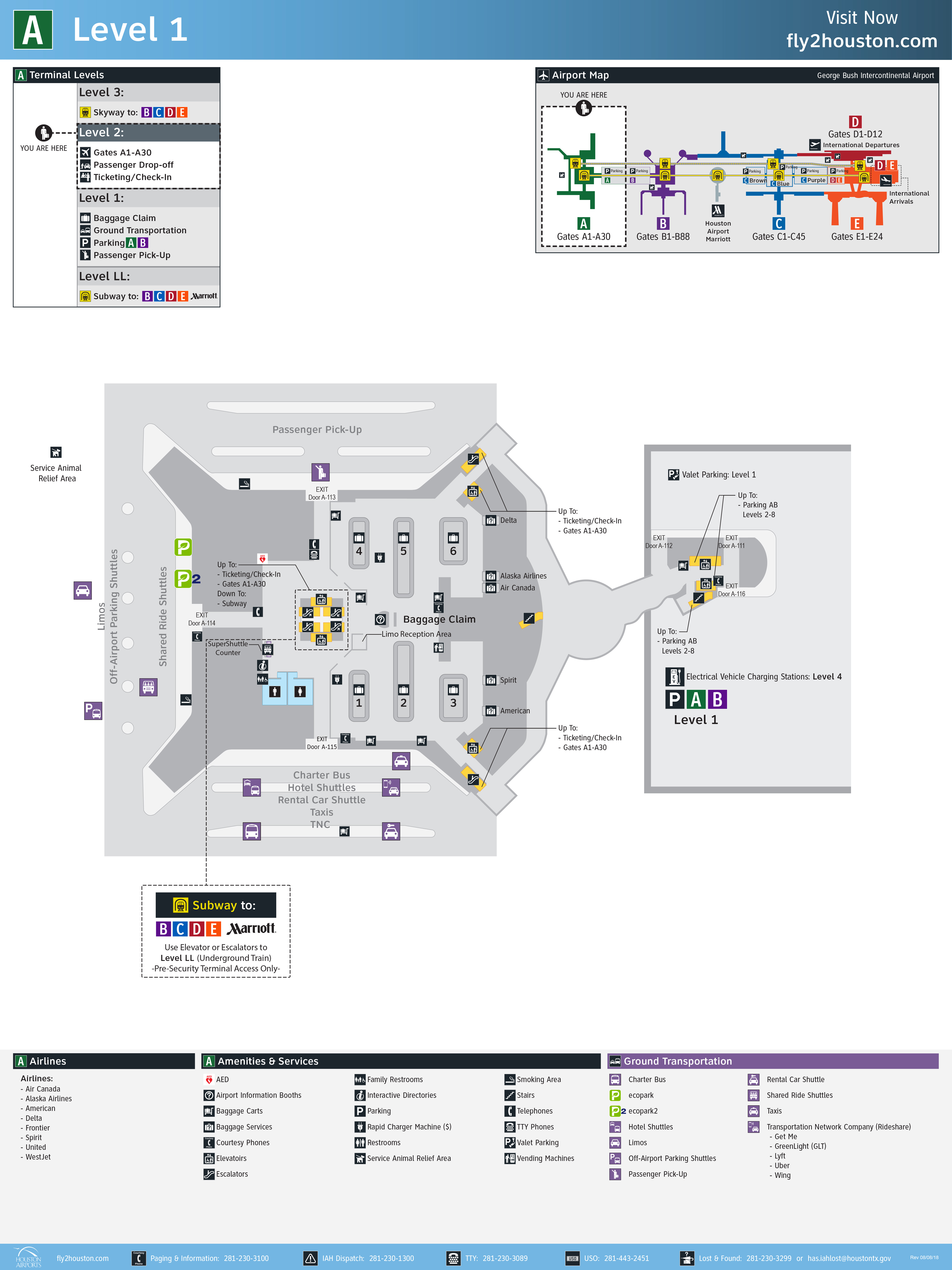 Bush InterContinental Airport Terminal Map