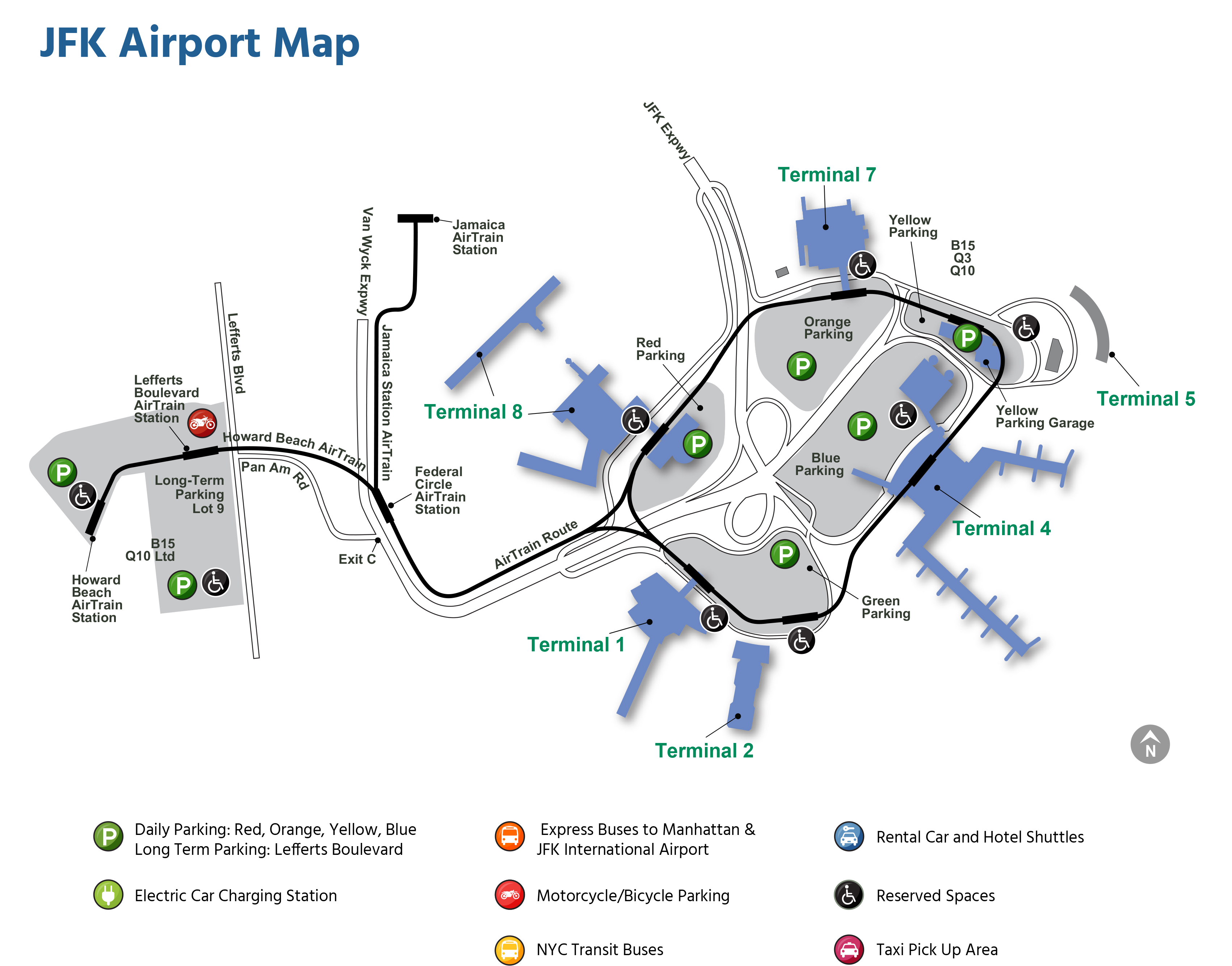 Jhon F. Kennedy Airport Map (JFK) Printable Terminal