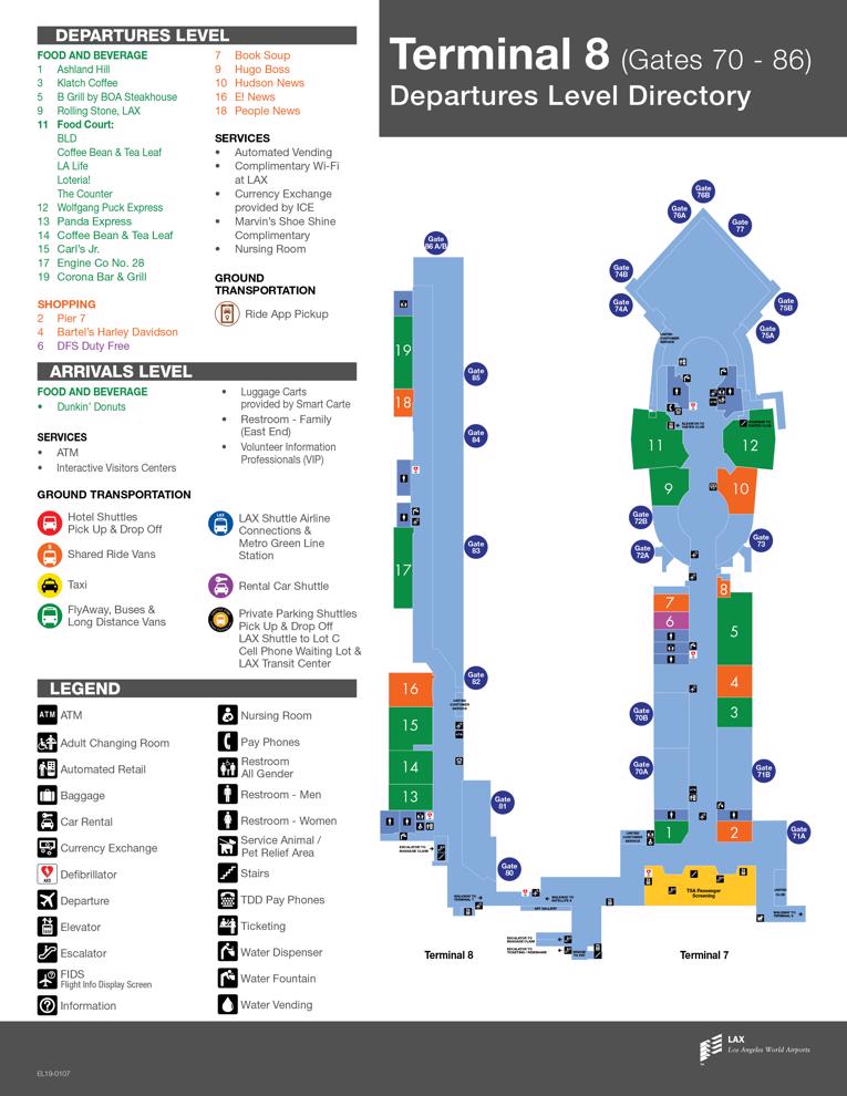 Los Angeles Airport(LAX) Terminal Maps, Shops, Restaurants, Food Court 2024