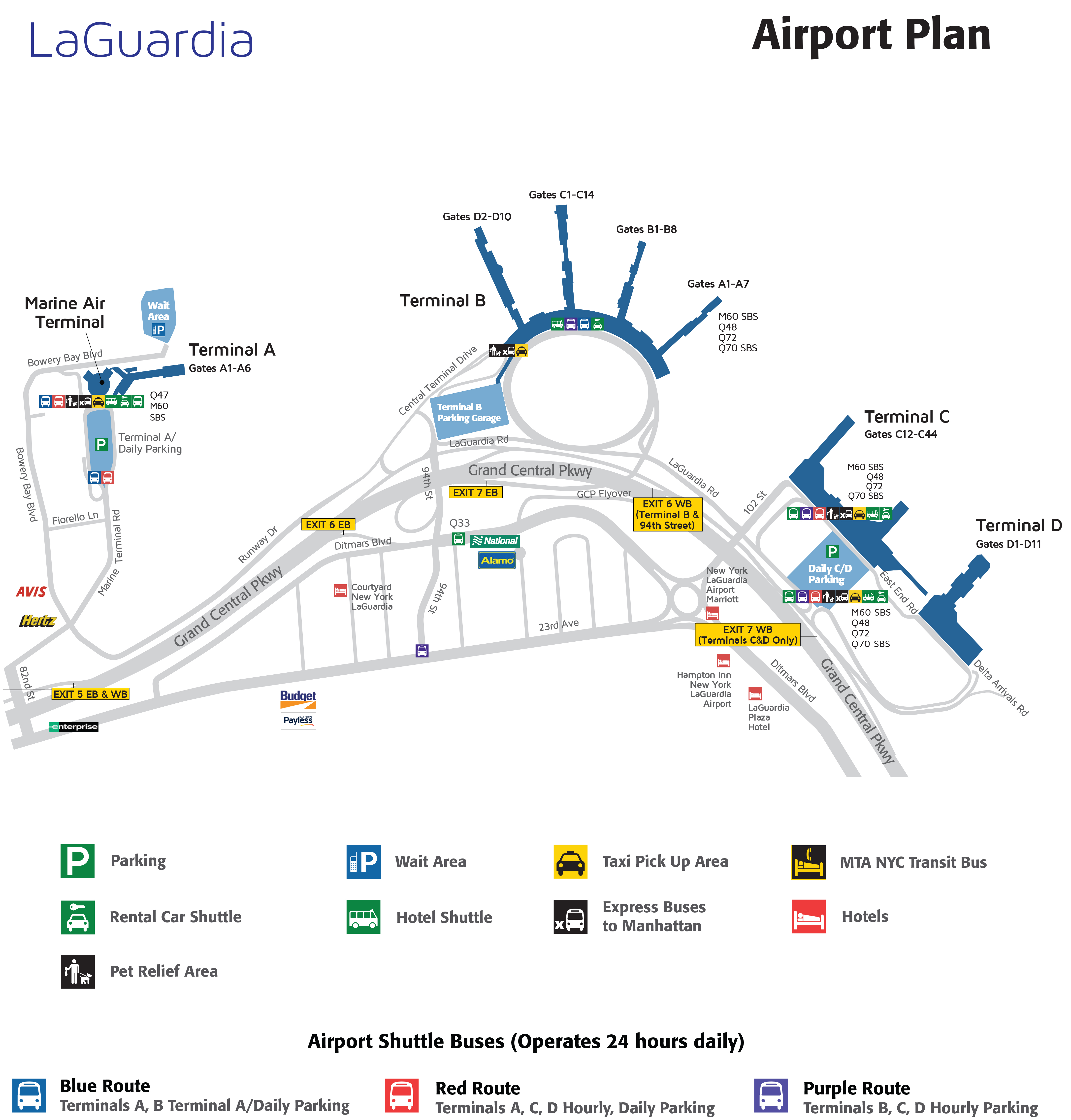 La Guardia Airport Map (LGA) Printable Terminal Maps, Shops, Food
