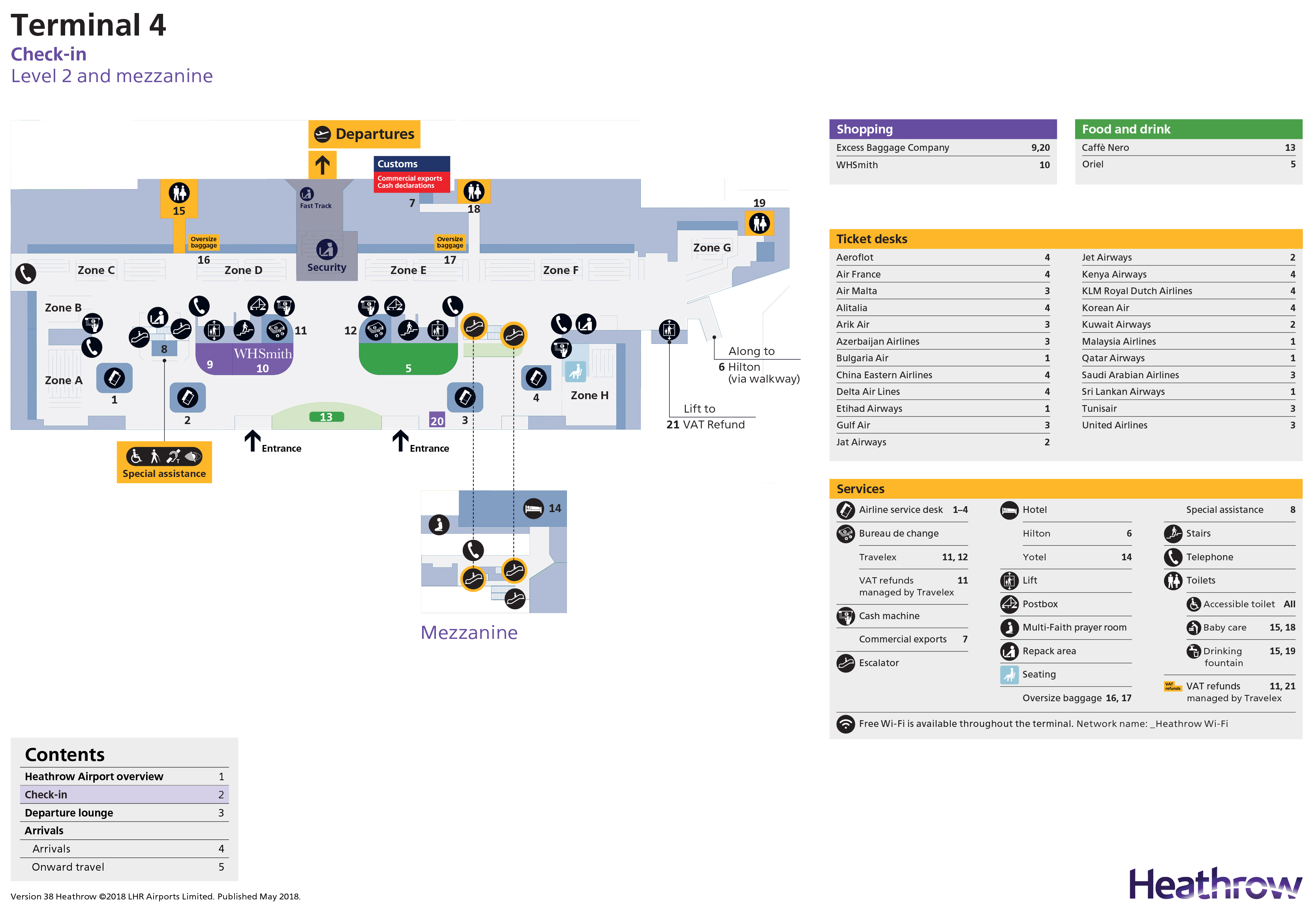 Heathrow Airport Map (LHR) - Printable Terminal Maps, Shops, Food ...