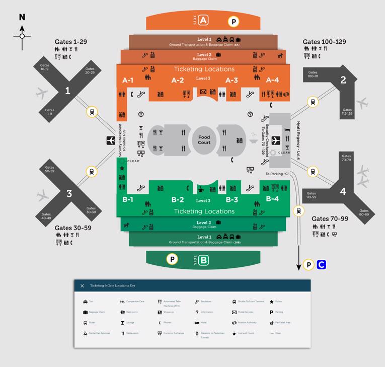 Orlando Airport Mco Terminal Maps Shops Restaurants Food Court 2021