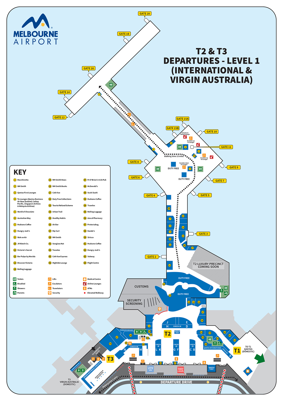 Melbourne Australia Airport Terminal Map