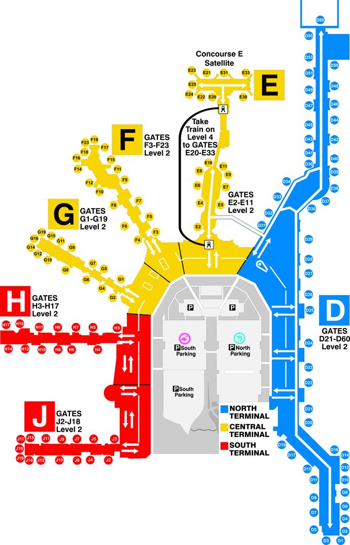 Atlanta Airport Food Map 