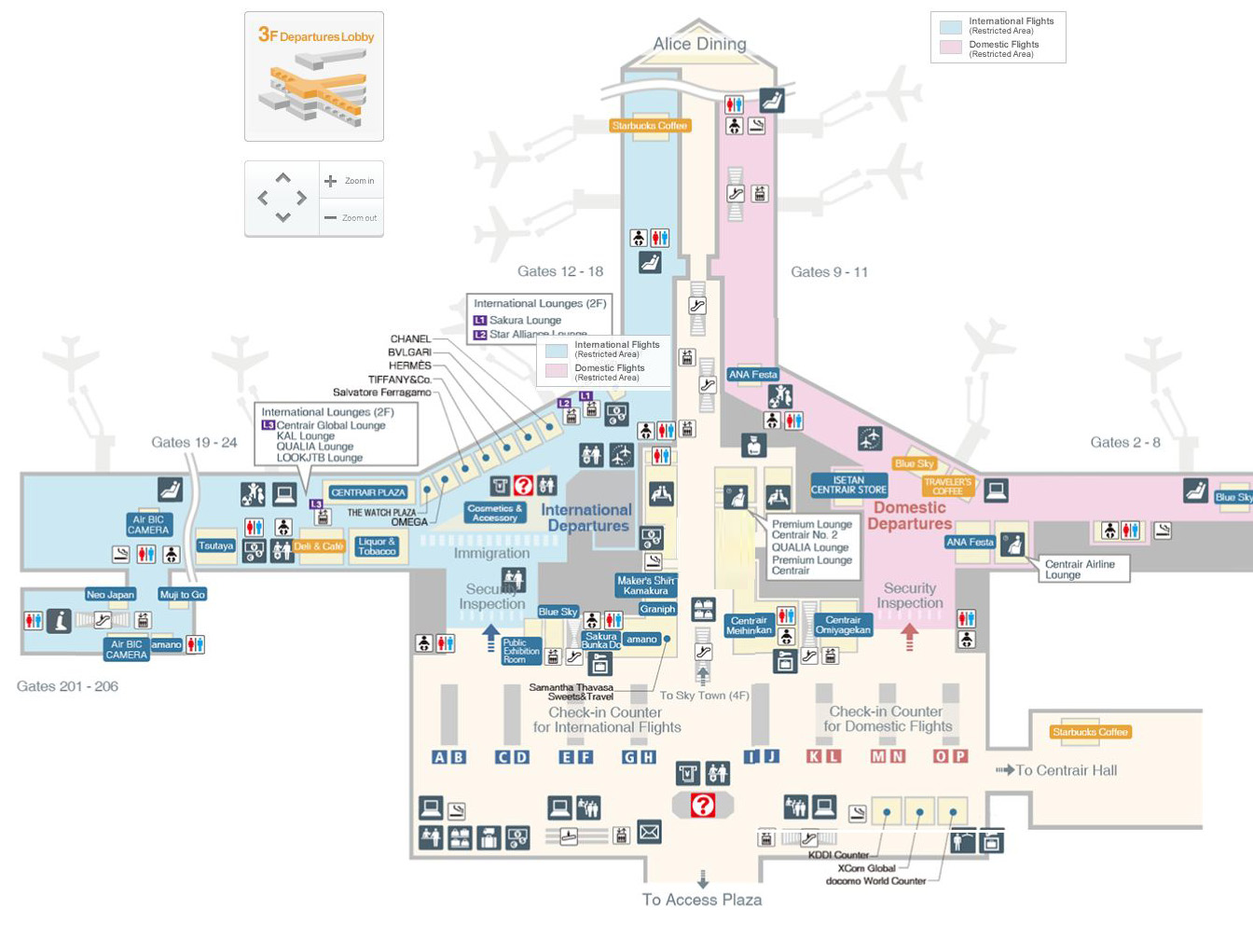 Nagoya Airport Terminal Map