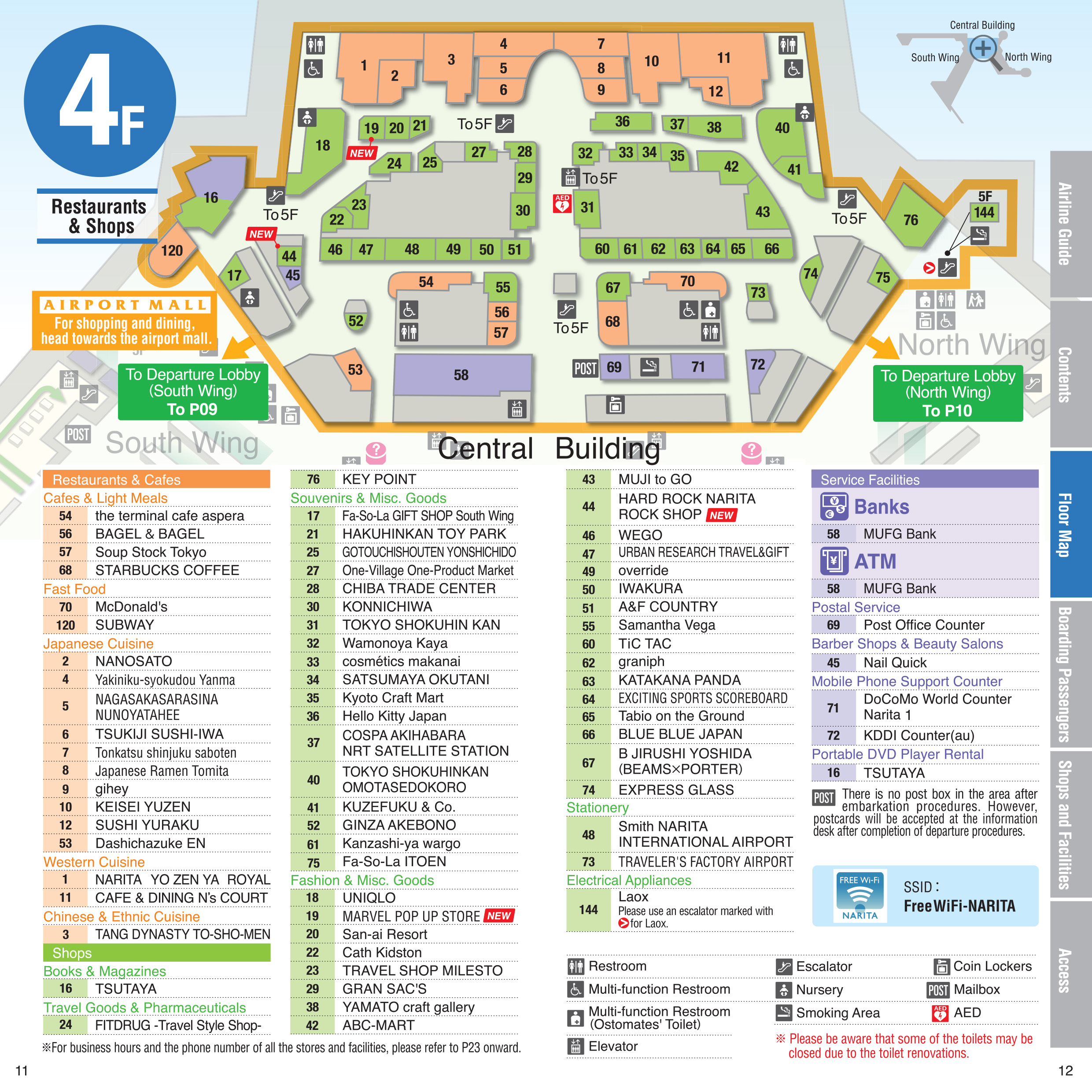 Narita Airport Map Nrt Printable Terminal Maps Shops Food