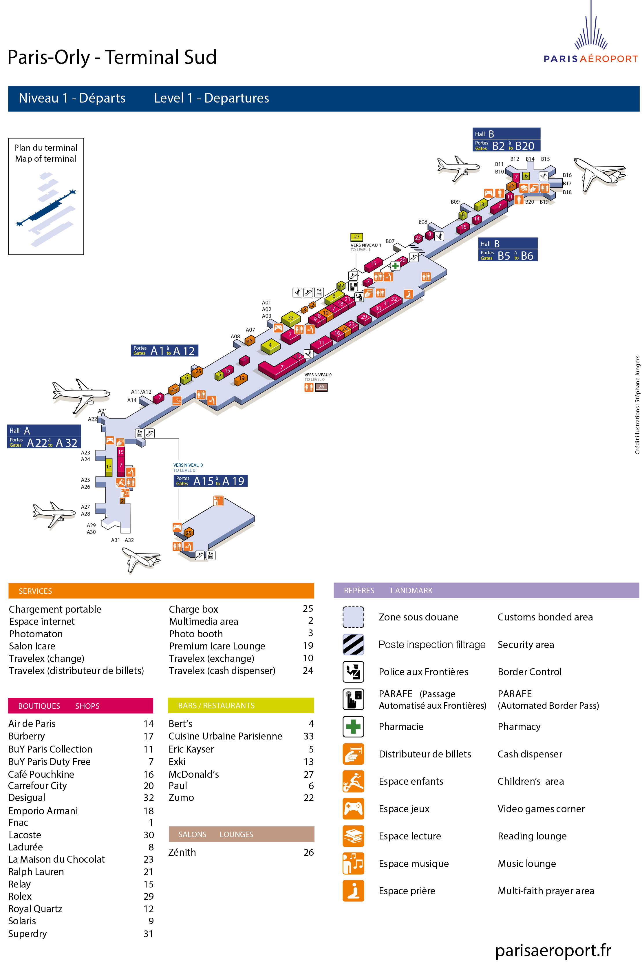 Orly Airport Map (ORY) Printable Terminal Maps, Shops, Food