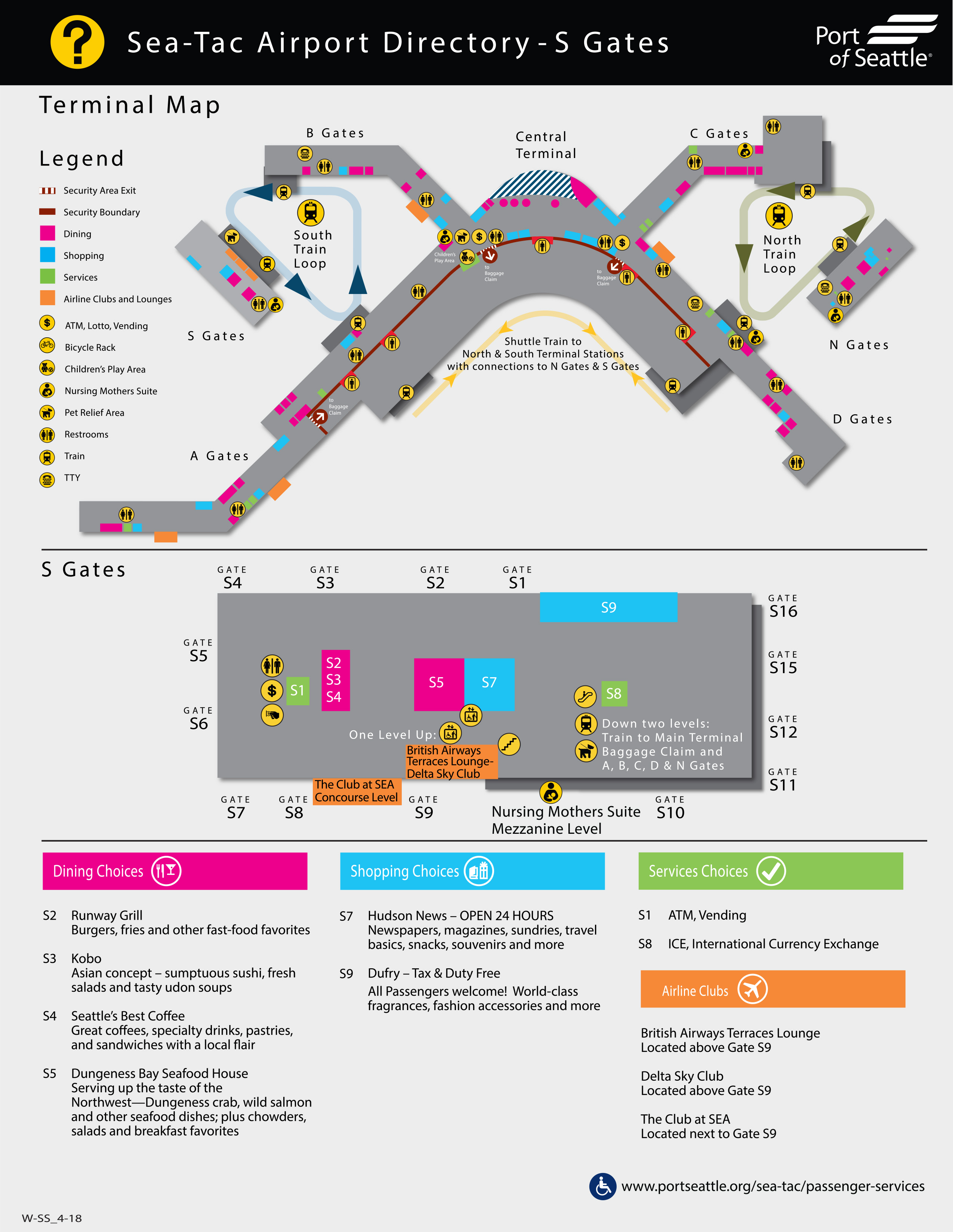 seattle-tacoma airport map (sea) - printable terminal maps