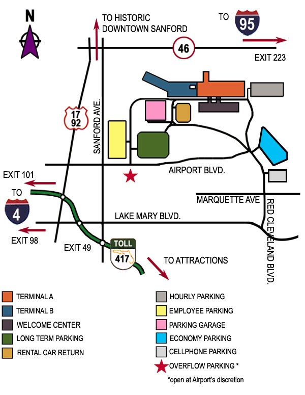 Orlando Sanford Airport (SFB) Terminal Maps, Shops