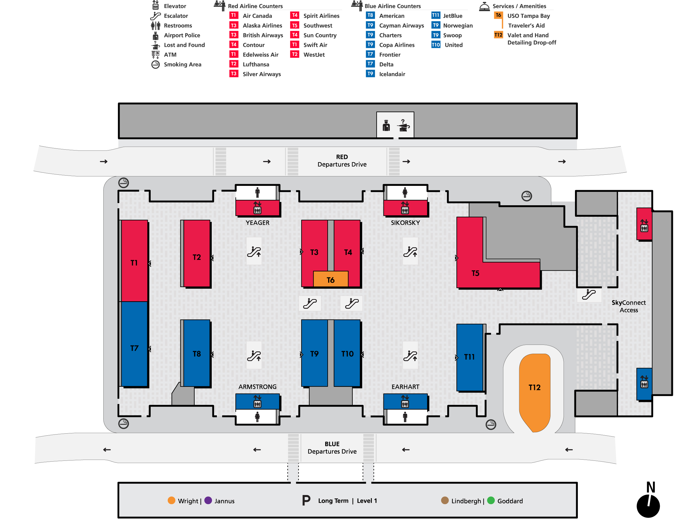 tampa airport map (tpa) - printable terminal maps, shops