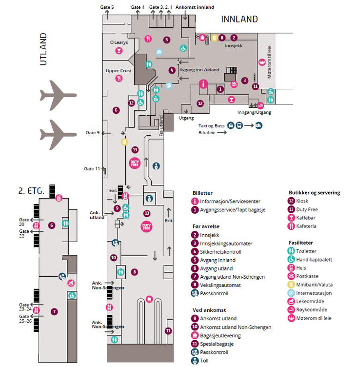 TORP Sandefjord Airport(TRF) Terminal Maps, Shops