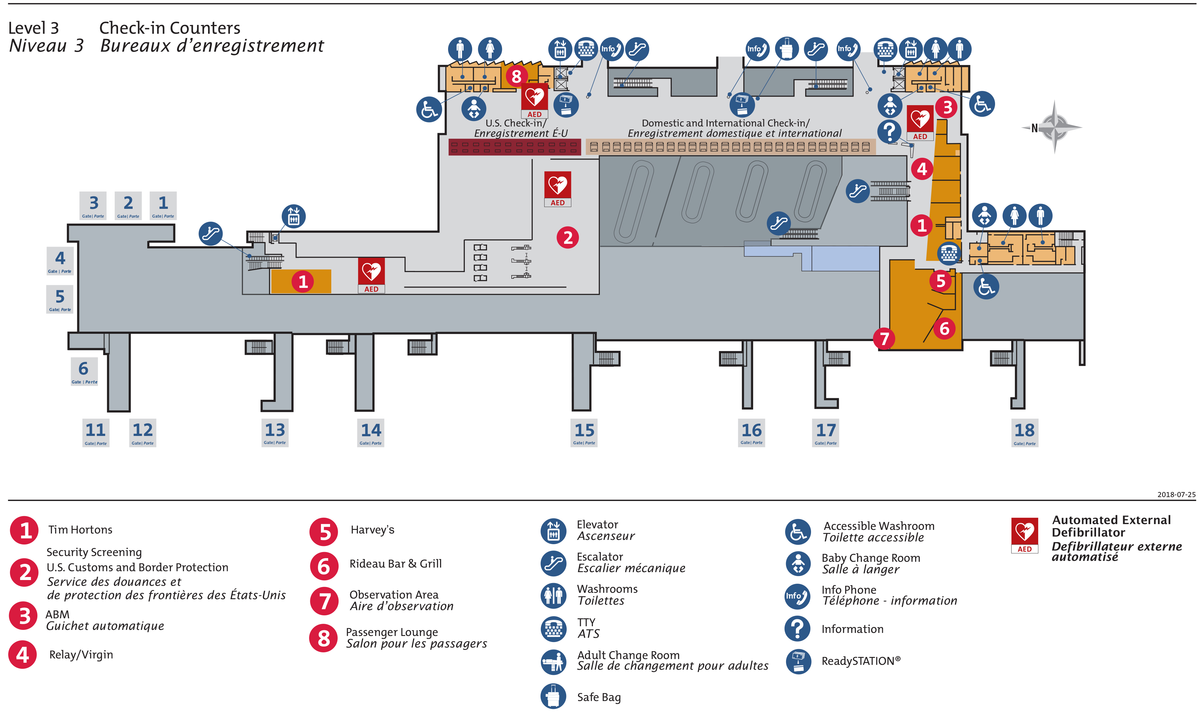 Ottawa MacdonaldCartier Airport Map (YOW) Printable Terminal Maps