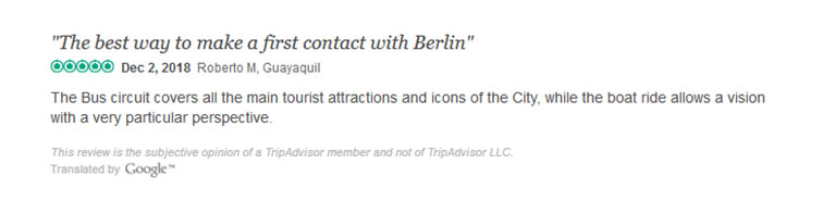 Berlin Hop-on Hop-off & Boat Ride Trip advisor Reviews