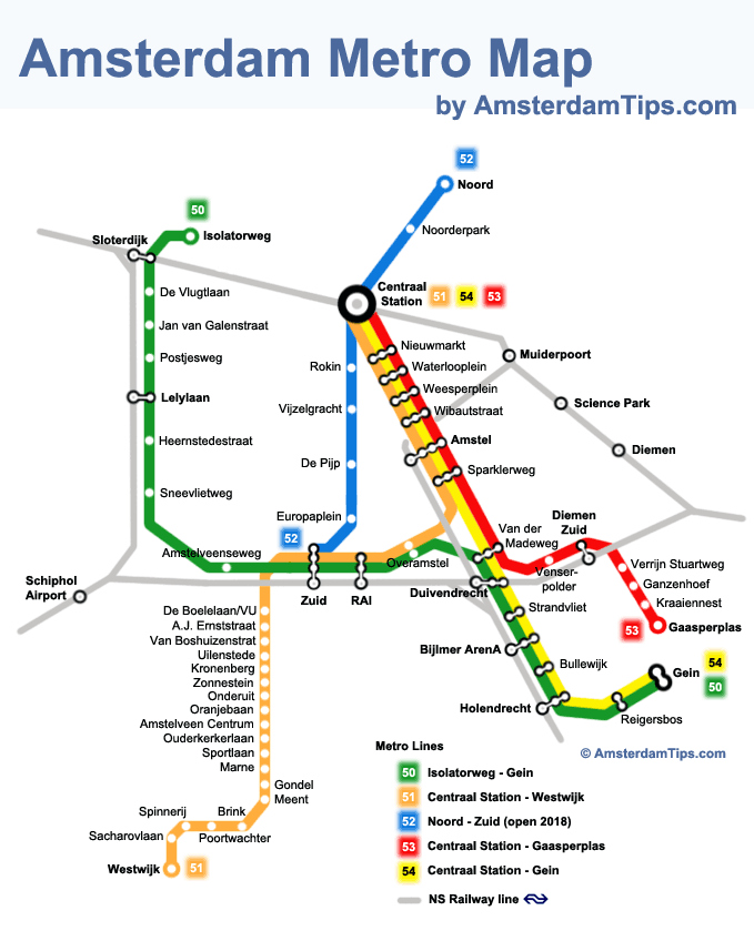 Amsterdam Metro Map