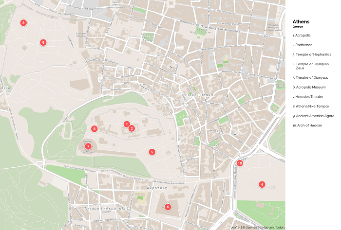 Athens Tourist Map