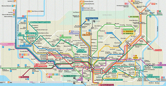 Barcelona Metro Map