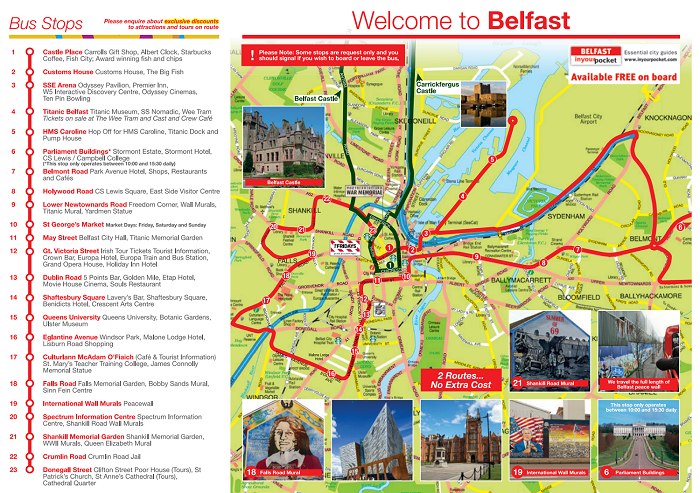 belfast open top bus tour map