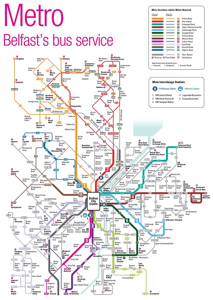 belfast bus tour map