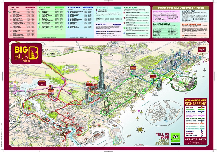 Dubai Attractions Map | FREE PDF Tourist Map of Dubai, Printable City