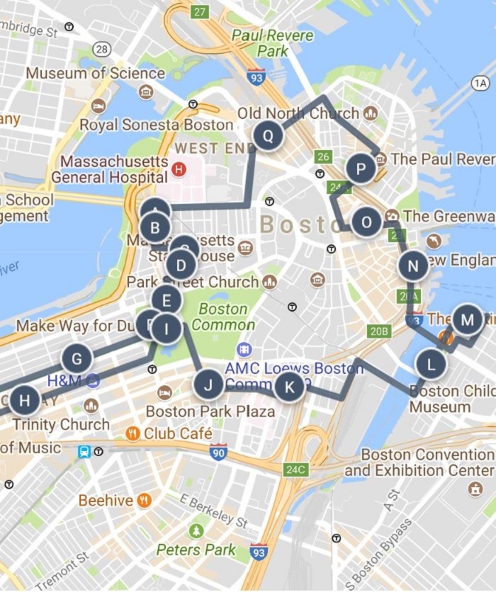 Boston Walking Tour Map