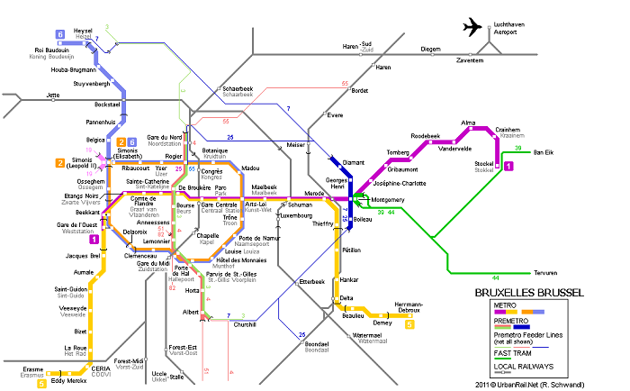 Brussels Metro Map