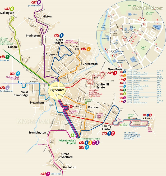 Cambridge Transport Map