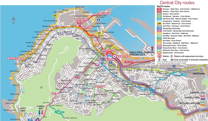 Cape Town Transport Map Small 