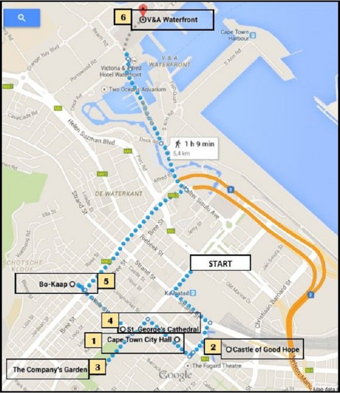 Cape Town Walking Tour Map