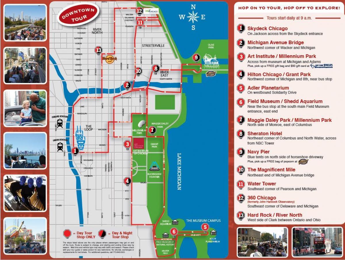 Chicago Hop-On Hop-Off Bus Tour Map