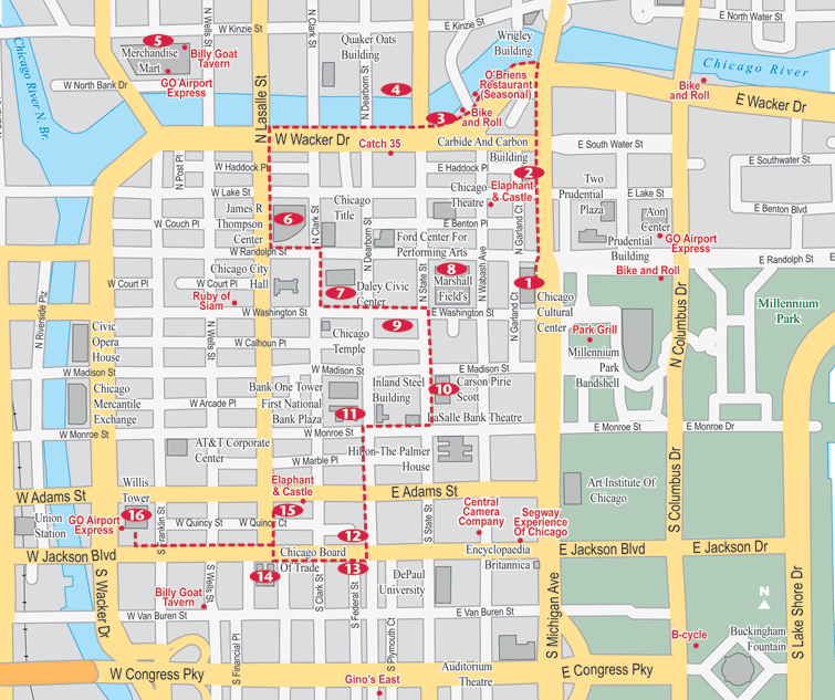 Chicago Walking Tour Map