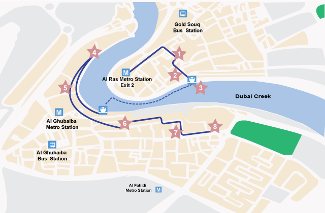 Dubai Walking Tour Map