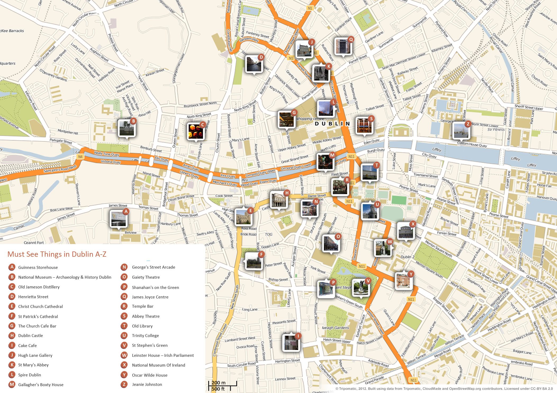 Dublin Tourist Map