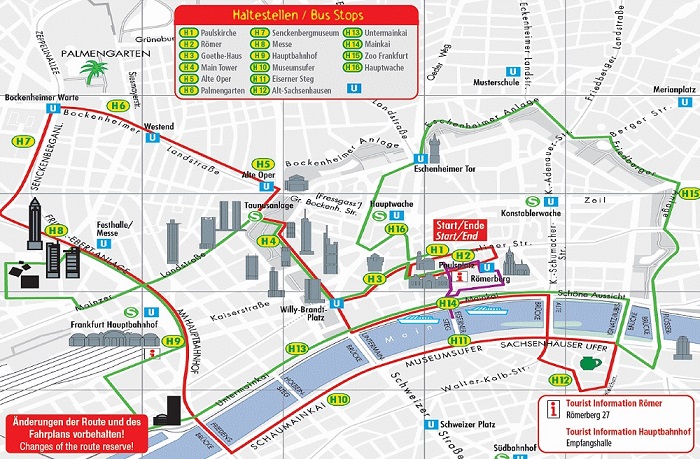 tourist map of frankfurt